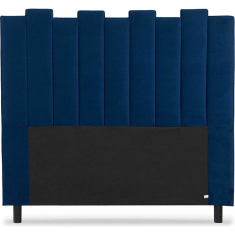 Tête de Lit en Velours Design "Kenty" 140cm Bleu (1/5)