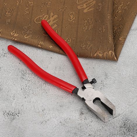 Pince à verre, pince à bec plat, pince coupante, pince à outil rouge avec réglage par vis