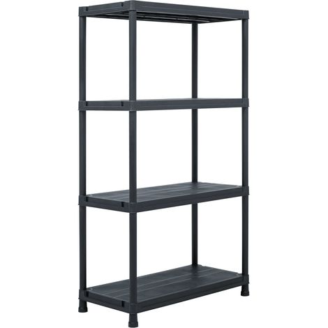 Étagères de rangement 2 pcs Noir 60x30x138 cm Plastique CFW59478 (1/5)