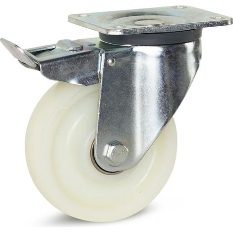 Roulette pivotante freinée - MESO - Nylon - Platine - 150mm - 700kg