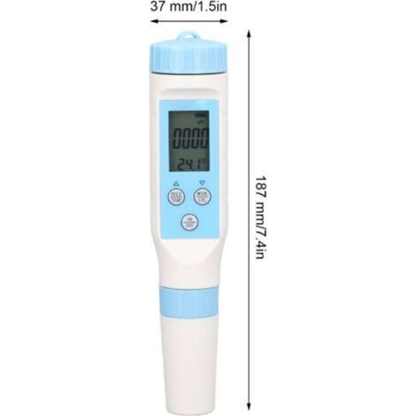 3-in-1-Wasserqualitätstester: pH-Wert, EC-Wert, Temperatur, multifunktional, Pulver und Batterie nicht enthalten (1/4)