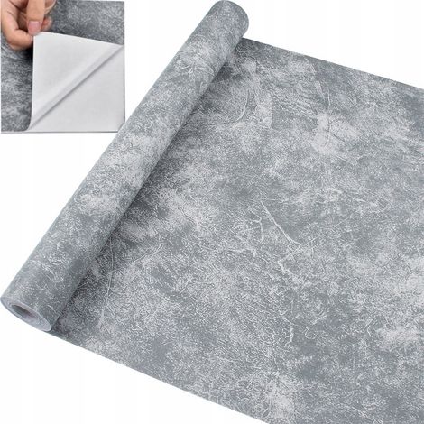 Papel pintado autoadhesivo con efecto hormigón 3D, revestimiento de vinilo, 45 cm x 10 m (1/5)