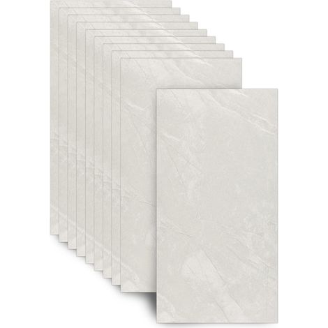 Set di 10 piastrelle adesive per pavimenti - 30 x 60 cm - 2,5 mm - Realizzate in PET - Effetto marmo impermeabile e antiscivolo - Per bagno e cucina - Installazione adesiva - Resistente agli schizzi - (1/5)
