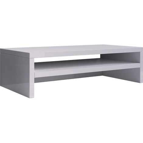 Supporto per monitor PC Scrivania Supporto Riser Computer Supporto Schermo Alza Schermo 56x13x23cm Modello Adelis XXL Bianco lucido