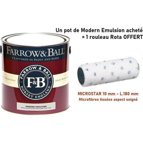 Peinture Farrow & Ball Modern Emulsion, entretien facile 2,5 L + Rouleau Rota OFFERT  Couleur: Autres couleurs (1/5)