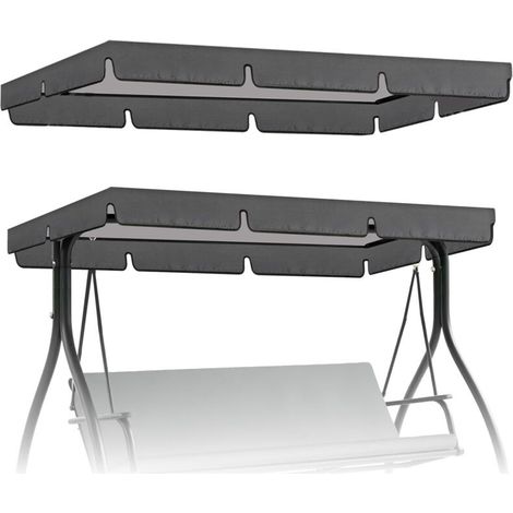 Toit de Balancelle, 195 x 125 x 15cm Toile de Rechange pour Balancelle de Jardin, Imperméable Bâche de Toit pour Balancelle, Anti-UV Toit Pare-Soleil 420D Oxford, 2 et 3 Places, Coupe-Vent