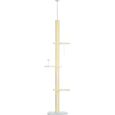 HOMVRA Boden-Decken-Kratzbaum für Katzen, 220–260 cm, mit Jute (1/5)