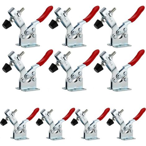 SABIR 10Pcs GH-201B Pince à Bascule Horizontale, Sauterelle de Serrage, Serre Joint Desserrage Rapide Capacité Déblocage Rapide Tendeurs de Levier de Genoux pour machines, menuiserie 90KG 198lbs (1/5)