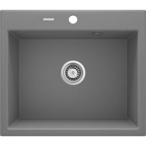Évier de cuisine 600 x 520 mm de couleur gris métallisé avec accessoires Deante ANDANTE ZQNS103  Gris