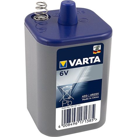 Batería de cloruro de zinc de 6 V para linterna, con contacto de resorte. (1/5)