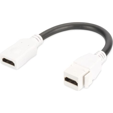 Modulo Keystone HDMI con cavo da 12 cm, connettore femmina/femmina per prese e pannelli ciechi, bianco DN-93403 (1/4)