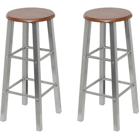 Maison Exclusive - Sgabelli da Bar 4 pz Argento e Marrone in MDF