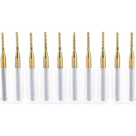 JOORRTKit de fraise en bout, 10 pièces de fraise en bout 1,5 mm 1/8" outil de forage à queue droite (1/5)