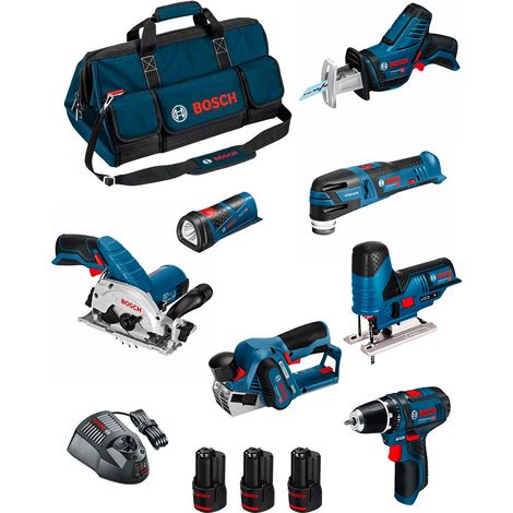 BOSCH Kit BMKB7-28FD3 (GSR 12V-15+GKS 12V-26+GST 12V-70+GOP 12V-28+GSA 12V-14+GLI 12V-80+GHO 12V-20 + 3x2,0Ah +GAL1230CV +HDBAG)
