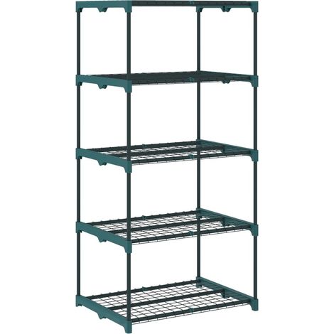 Portavasi a 5 livelli in acciaio verde scuro, 138 cm, per interno ed esterno (1/4)