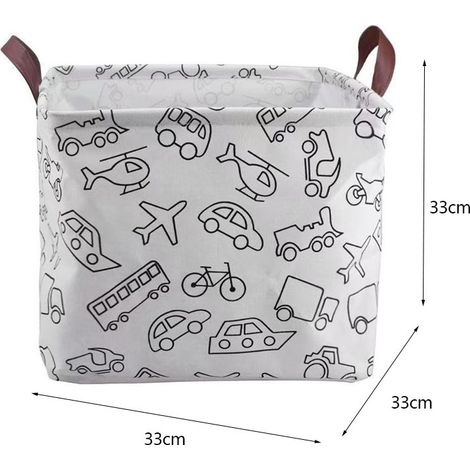 KOWOLL Panier cadeau rectangulaire de Pâques pour enfants - Boîte de rangement pour jouets de bébé garçon - Décoration de chambre sur le thème des voitures