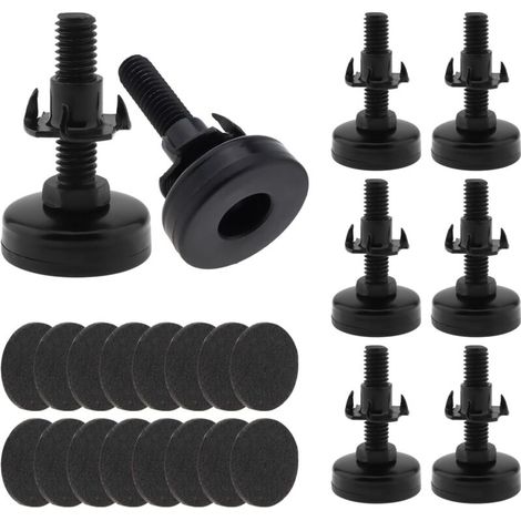 Lot de 8 pieds de meubles réglables en fil métallique M10-40 mm pour canapés, armoires et tables, avec 16 patins en feutre et vis robustes (1/5)
