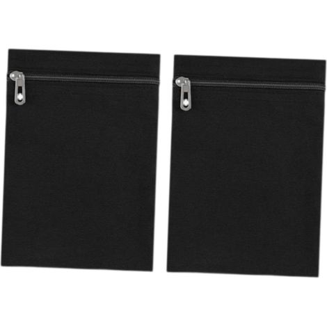 Elkuaie Poche intérieure cachée dans la veste - Poches à vêtements - Installation rapide/fermeture éclair invisible - 2 pièces - Pour vestes et manteaux Noir (1/5)