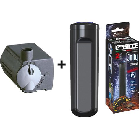Multipack per acquario pompa mi-mouse multifunzione 300l/h + riscaldatore jolly 20 watt