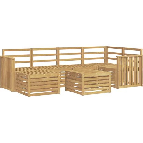 Set di divani da esterno 7 pz Bianco Poliestere vidaXL (1/5)