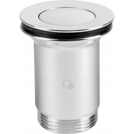 KLEINER CLICK-CLACK-STOPFEN CHROM MIT ÜBERLAUF 1 1/4