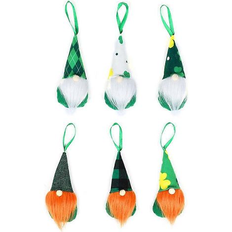 6-teiliges Set St. Patrick's Day Zwergen-Dekorationen, irische Kobolde, schwedische Zwerge, Ornamente (1/5)