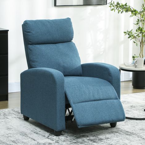 Sillón reclinable de tela, asiento manual para cine en casa, sillón reclinable individual con asiento acolchado para sala de estar, negro (1/5)
