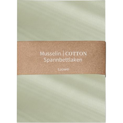 Drap-housse 90 x 200 cm - Vert - Hauteur : 30 cm - 100 % coton - Pour lit à sommier tapissier - Respirant - Aspect lin - Extra profond - Protège-matelas (1/5)