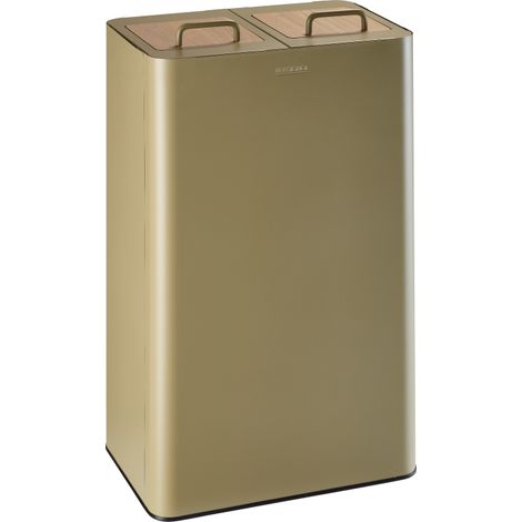 Poubelle de tri sélectif Venus Signature - 2x40l - gris olive mat - RAL 7002 (1/5)