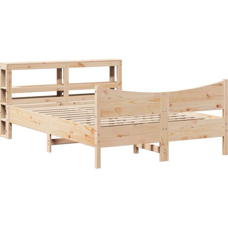 Maison Exclusive - Cadre de lit avec tête de lit 140x200 cm bois de pin massif