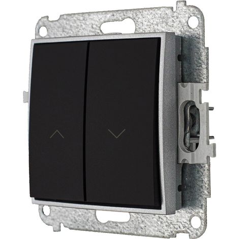 Interruttore per tapparella senza cornice Karlik mini nero opaco/argento (1/5)