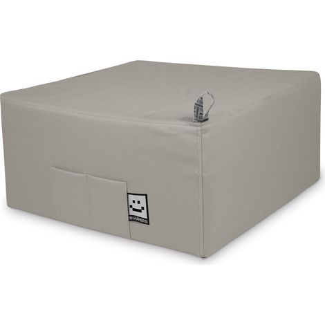 Puff Cama Individual para una persona Polipiel Gris Claro Happers Único Gris Claro