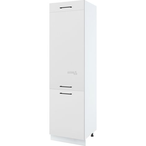 Colonne de cuisine pour réfrigérateur encastrable Lovia Blanc Mat 3 portes L 60 cm - Porte avec poignée apparente   White (1/2)