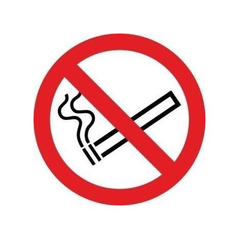 Señal Prohibido Fumar de pictograma, diámetro 90 mm (Pack de 10) SEKURECO