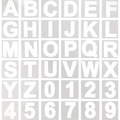 Lot de 36 pochoirs en plastique réutilisables pour bois, mur, tableau noir, apprentissage de la peinture, décoration d’intérieur, projets artistiques scolaires - 10,16 cm (1/4)