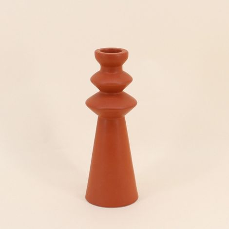 Bougeoir design en grès terracotta 30cm