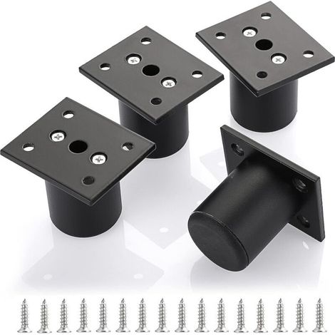 Stück verstellbare Möbelfüße, Bettfüße, Möbelfüße aus Aluminiumlegierung für Bettgestell, Kleiderschrank, Tisch (Schwarz, Höhe 50 mm) (1/5)