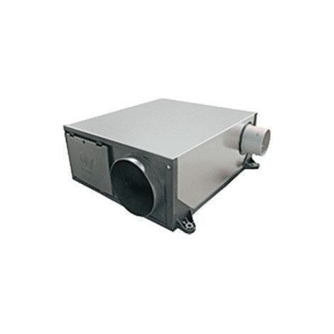 Vortice – VMC simple flux hygroréglable extra-plate 37,7 dB – Design compact 169 mm – 4 entrées Ø 80 mm – Montage plafond ou mur