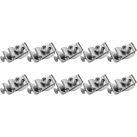 10 Pièces Pinces de Terre pour Panneaux Solaires, Fixations de Câbles PV M6 en Aluminium pour Installations Photovoltaïques (1/5)