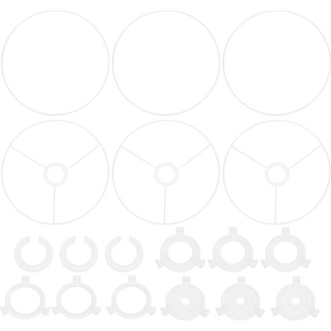 Jeu De 25 cm De Cercles Pour Abat Jour 3 Ensembles De Cadres Porte Abat Jour Avec Anneaux Robustes Et Adaptateur E27 Vers E14 E26 1 virgule 65 pouces (1/4)