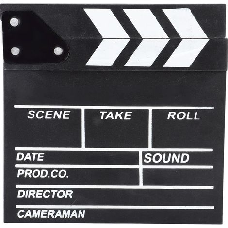 Clapboard - Bois Noir - 20 x 20 x 1,5 cm - Accessoire Cinéma pour Décoration Intérieure et Souvenir - 1 Pièce (1/5)