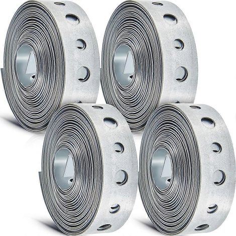 Lot de 4 sangles de suspension galvanisées en métal perforé pour supports de tuyaux10 piècesargent (1/5)
