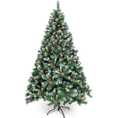 Online Store – Arbre de Noël artificiel 5 pieds – Épicéa à charnière – 450 branches en PVC et PE – Support métal – Assemblage facile en 7 étapes (1/5)