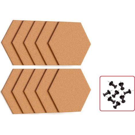 Tableau liége hexagonal nid d'abeilles" - 15x17 cm - 10 piéces"