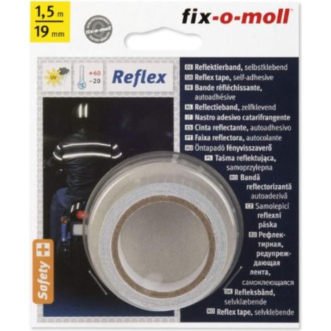 FIX-0-MOLL - 1.5mt x 19mm - NASTRO ADESIVO PER SEGNALETICA DI SICUREZZA - RIFLETTENTE - COLORE ARGENTO