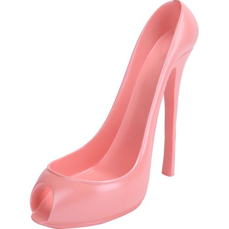 Porte-bouteilles innovant en forme d'escarpin, présentoir à bouteilles de vin, accessoire de décoration intérieure (rose) (1/5)