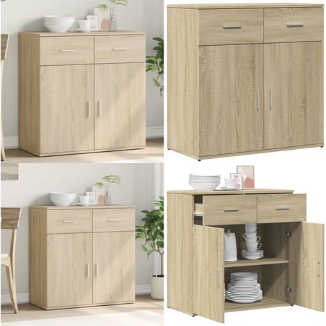 Sideboard Sonoma-Eiche 79x38x80 cm Holzwerkstoff - Holz Sideboard - Sonoma-Eiche (1/5)