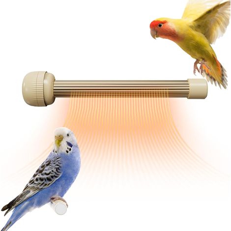 Chauffage pour Cage d'oiseaux - Perchoir Chauffant pour Oiseaux avec Support - Accessoire Anti-Brûlure pour Terrarium Petit Animal Canaris Perruches Balcon Calopsittes (1/5)