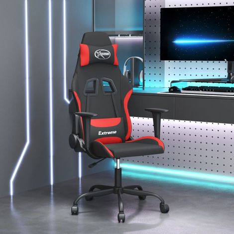 Gaming-Stuhl mit Massagefunktion Schwarz und Rot Stoff