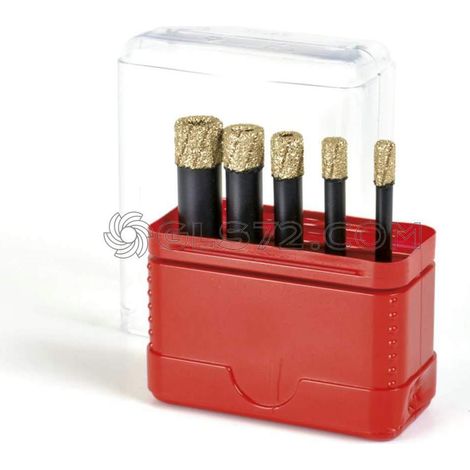 KIT 5 FRESA DIAMANTADAS PERFORACIÓN SECO HUMEDAD FAJ MONTOLIT MONDRILLO FAJVA-N (1/2)